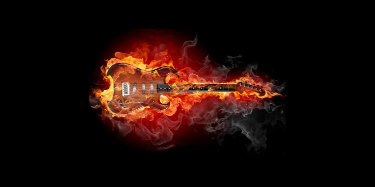 Playing electric guitar chords