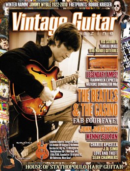 might 2010 Vintage Guitar mag John Lennon Epiphone Casino