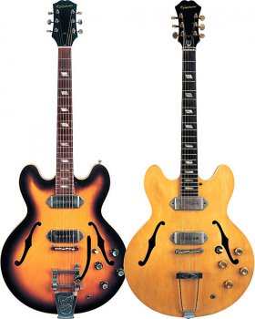 Paul McCartney’s and John Lennon’s Epiphone Casinos.